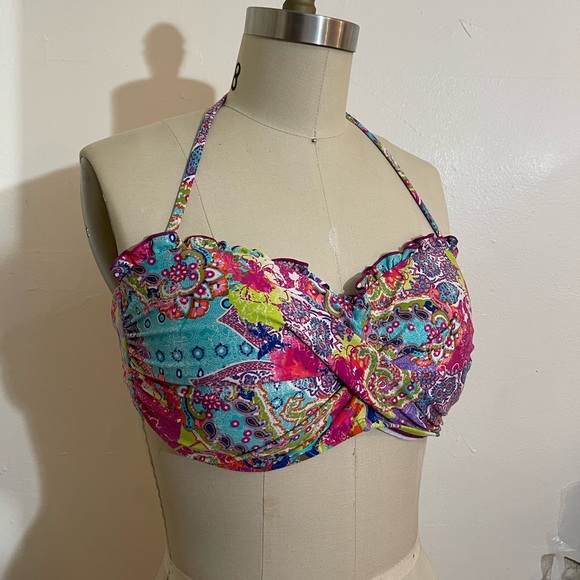 PAISLEY PRINT XL BIKINI TOP - Picture 1 of 4